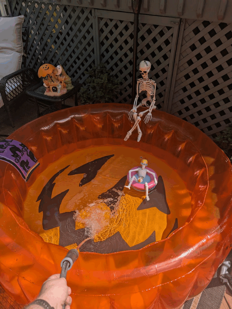 Filling up my pumpkin pool!